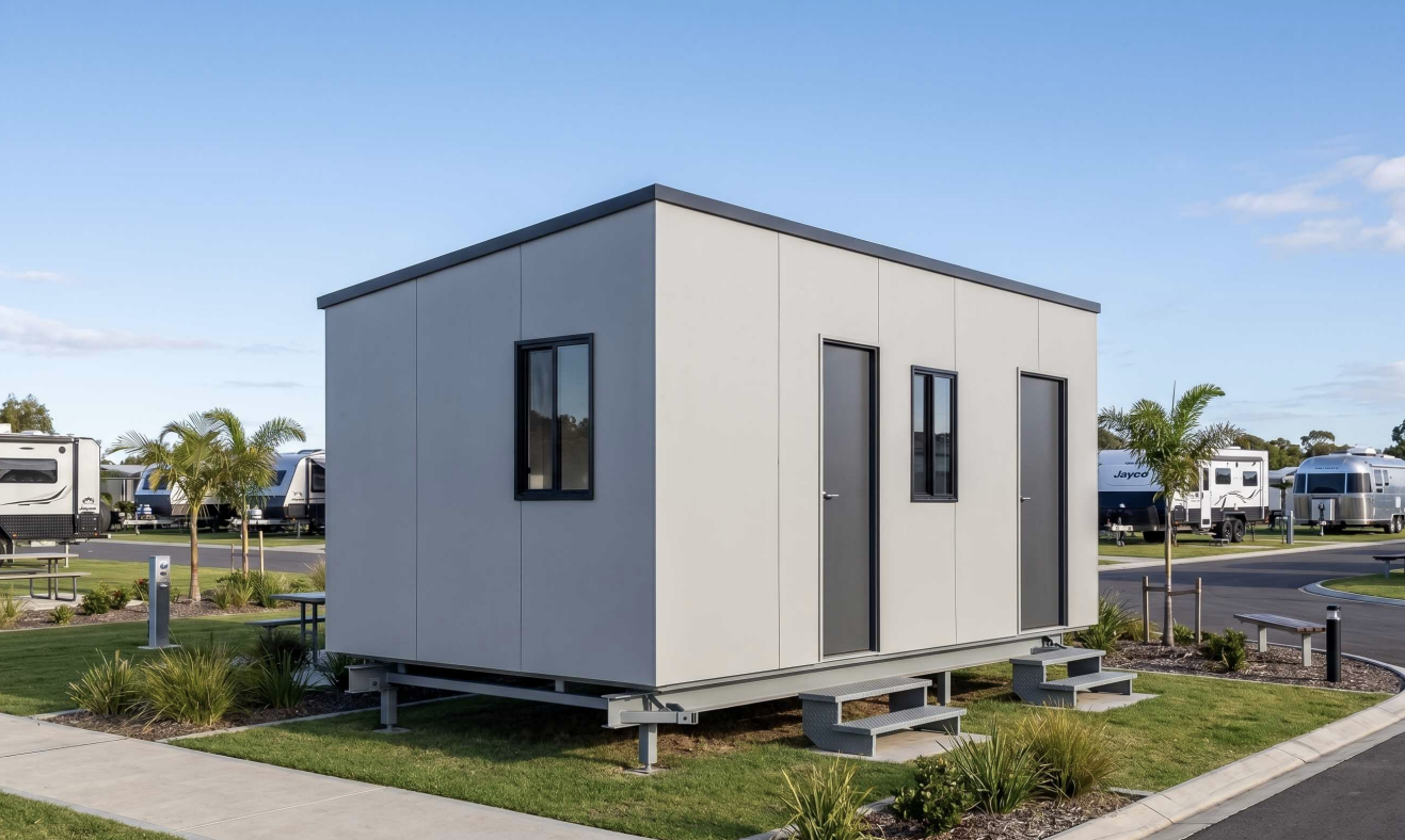 Modular toilet and shower block